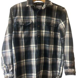 Carhartt Original Fit Men's Blue Plaid Heavyweight Streetwear Shirt
